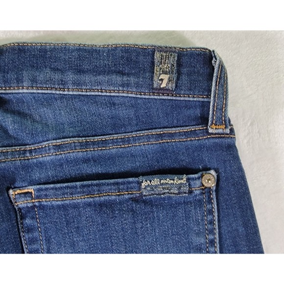 7 For All Mankind Cropped Gwenevere Size 27 Ankle Low Rise Straight Womens Jeans - Picture 9 of 16